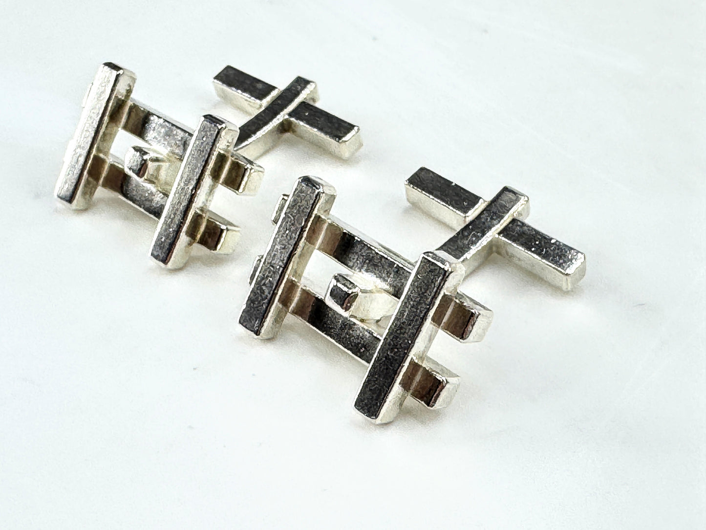 Vintage Tiffany & Co. Frank Gehry axis sterling silver designer cufflinks SS464