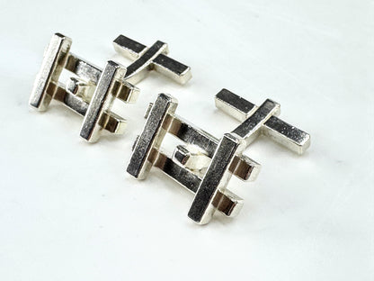 Vintage Tiffany & Co. Frank Gehry axis sterling silver designer cufflinks SS464