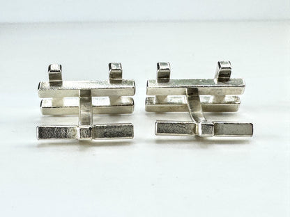 Vintage Tiffany & Co. Frank Gehry axis sterling silver designer cufflinks SS464