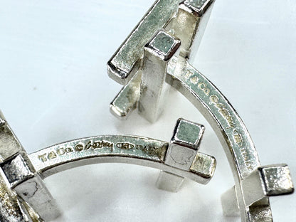 Vintage Tiffany & Co. Frank Gehry axis sterling silver designer cufflinks SS464