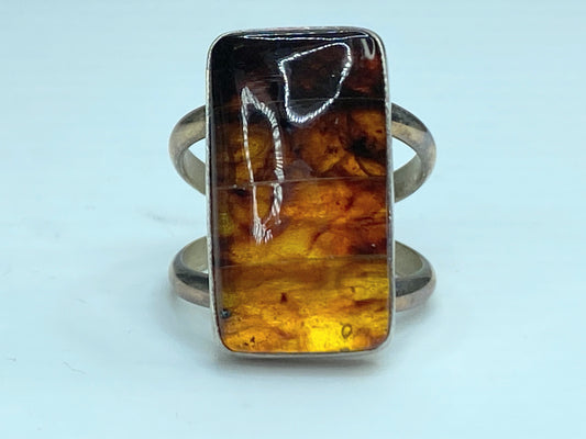 Sterling Silver Natural Amber ring by Jay King 6.2g s7 JR75