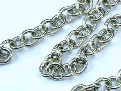 Judith Ripka Sterling silver cable link heart clasp chain necklace