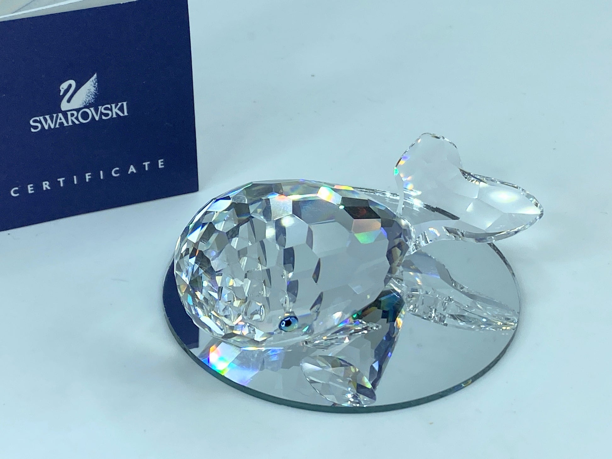 Swarovski Crystal anthropomorphic Austria vtg Humpback Whale Moby Dick COA S100