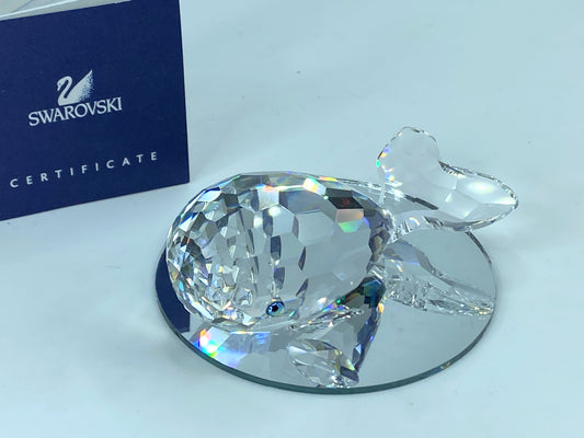 Swarovski Crystal anthropomorphic Austria vtg Humpback Whale Moby Dick COA S100