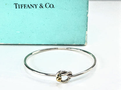 Tiffany & Co. Hook & Eye 18K Gold Sterling Silver Bangle Bracelet JR1880