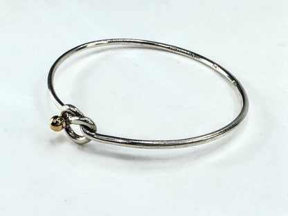 Tiffany & Co. Hook & Eye 18K Gold Sterling Silver Bangle Bracelet JR1880