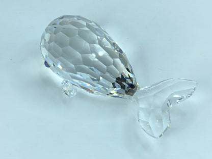 Swarovski Crystal anthropomorphic Austria vtg Humpback Whale Moby Dick COA S100
