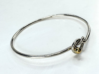 Tiffany & Co. Hook & Eye 18K Gold Sterling Silver Bangle Bracelet JR1880