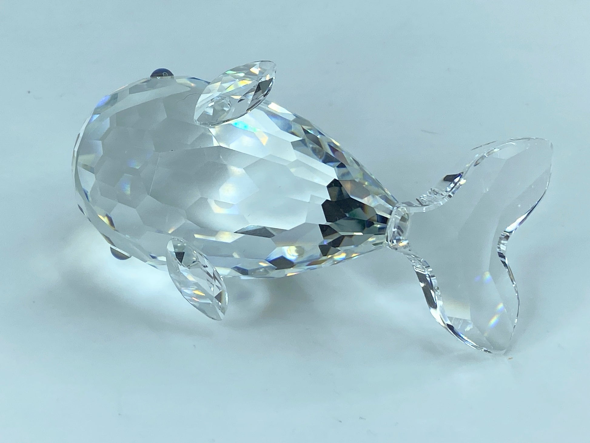 Swarovski Crystal anthropomorphic Austria vtg Humpback Whale Moby Dick COA S100