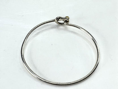 Tiffany & Co. Hook & Eye 18K Gold Sterling Silver Bangle Bracelet JR1880