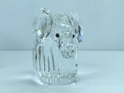 Swarovski Crystal Elephant with Metal Tail 2.5" tall Mint COA Mirror S101