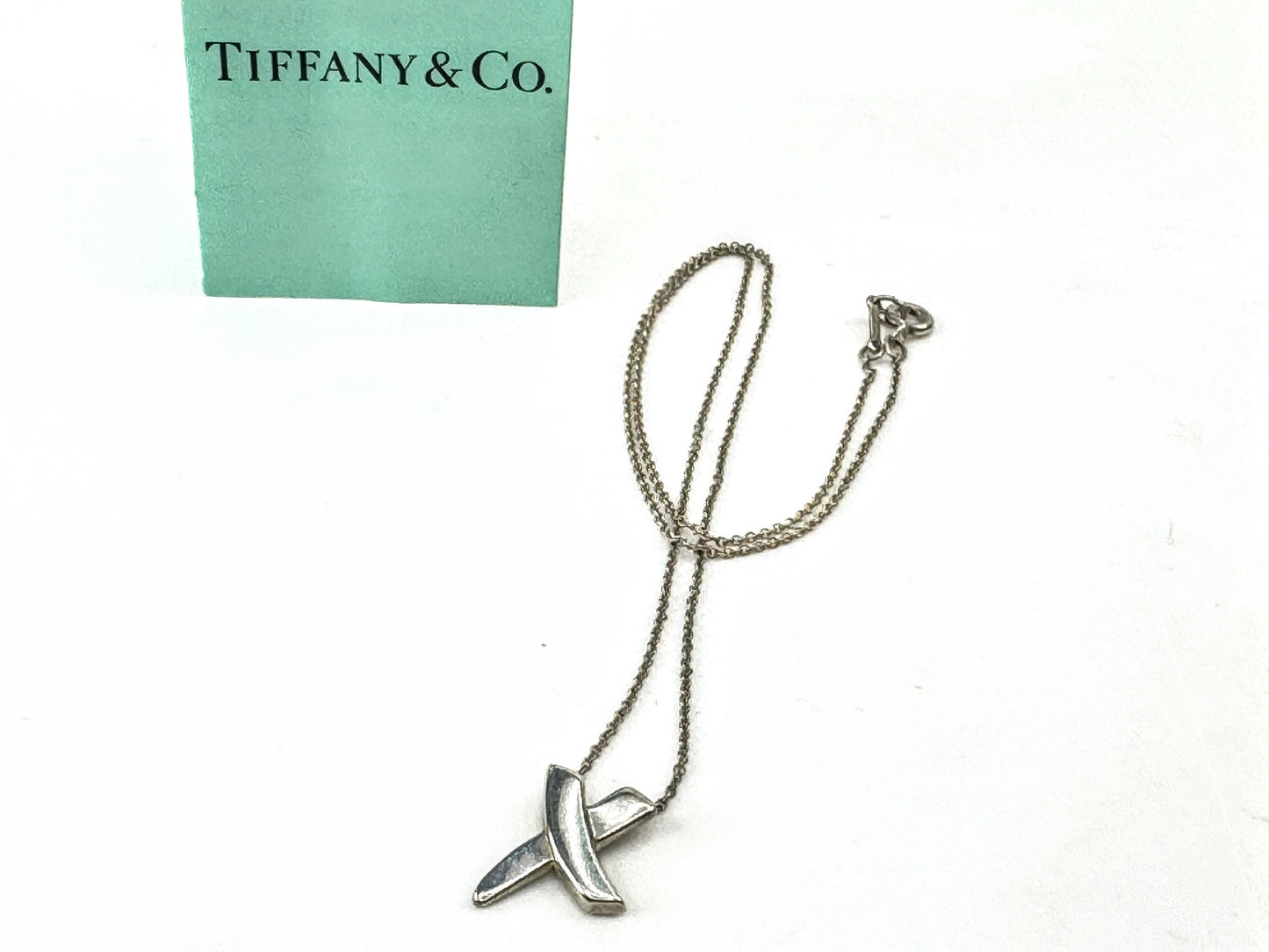 Vintage Tiffany & Co Paloma Picasso X Pendant Necklace Sterling Silver JR1883