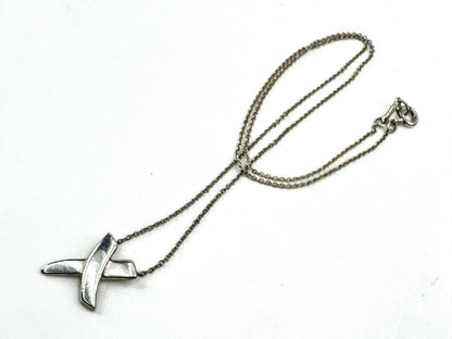 Vintage Tiffany & Co Paloma Picasso X Pendant Necklace Sterling Silver JR1883