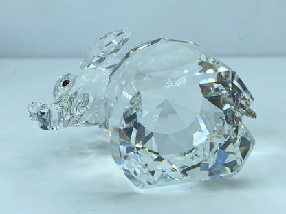 Swarovski Crystal Elephant with Metal Tail 2.5" tall Mint COA Mirror S101