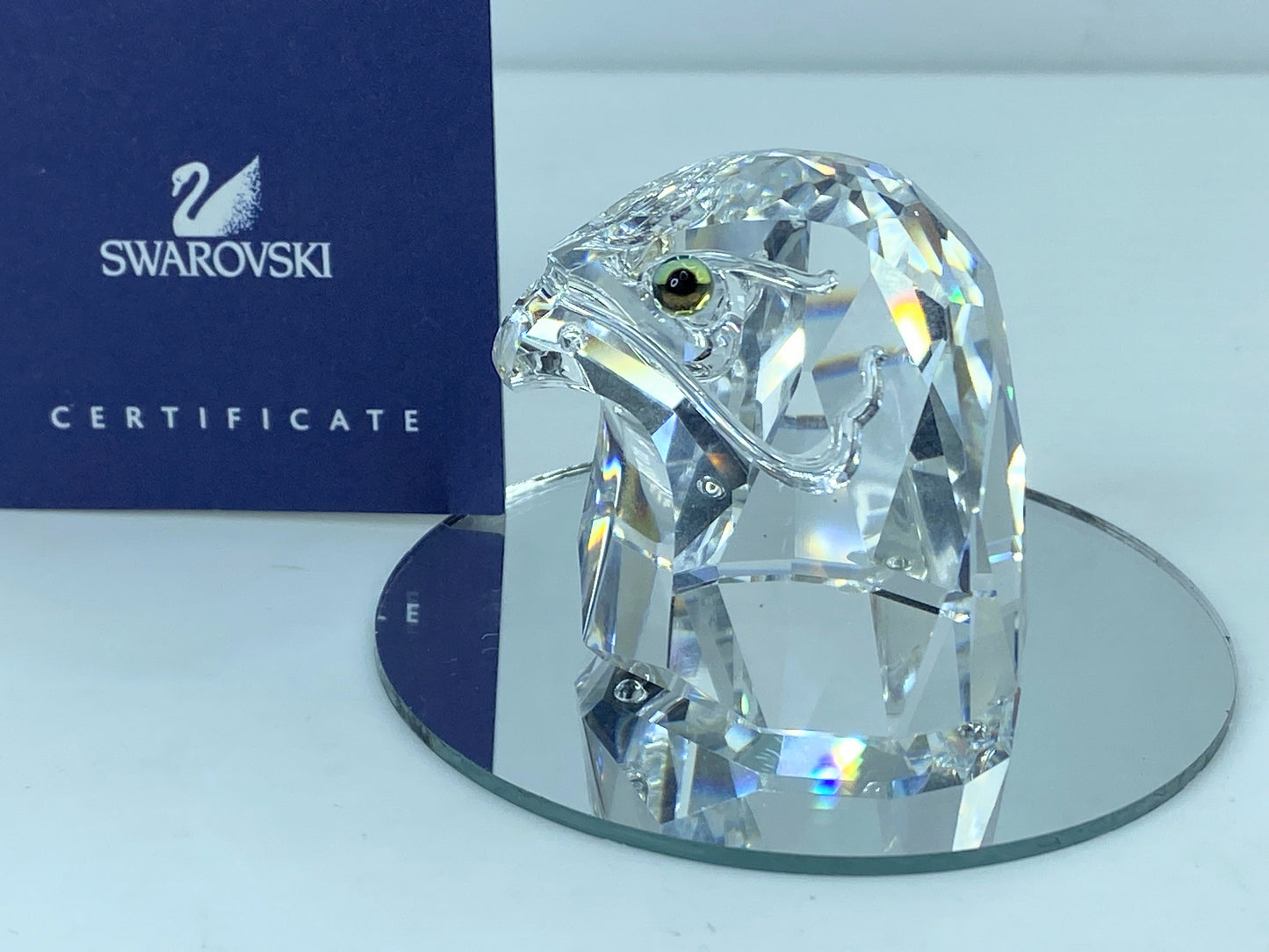 Swarovski Crystal Eagle Falcon Head- Endangered Series Mint COA Mirror S102
