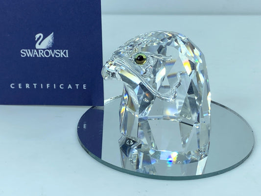 Swarovski Crystal Eagle Falcon Head- Endangered Series Mint COA Mirror S102
