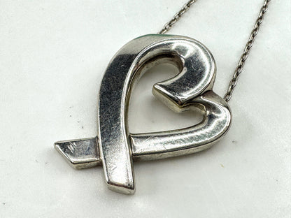 Vintage Tiffany & Co. Paloma Picasso 1 1/16" Loving Heart Necklace 20" JR1884