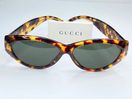 Italy Gucci GG2195 Sunglasses Logo Faux Tortoiseshell Frame Brown GS245