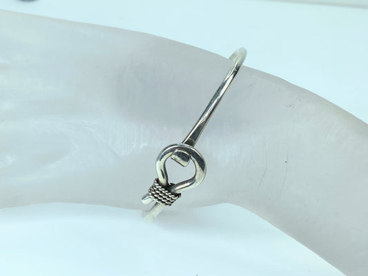 Vintage Sterling Silver 925 Lasso rope loop buckle bangle