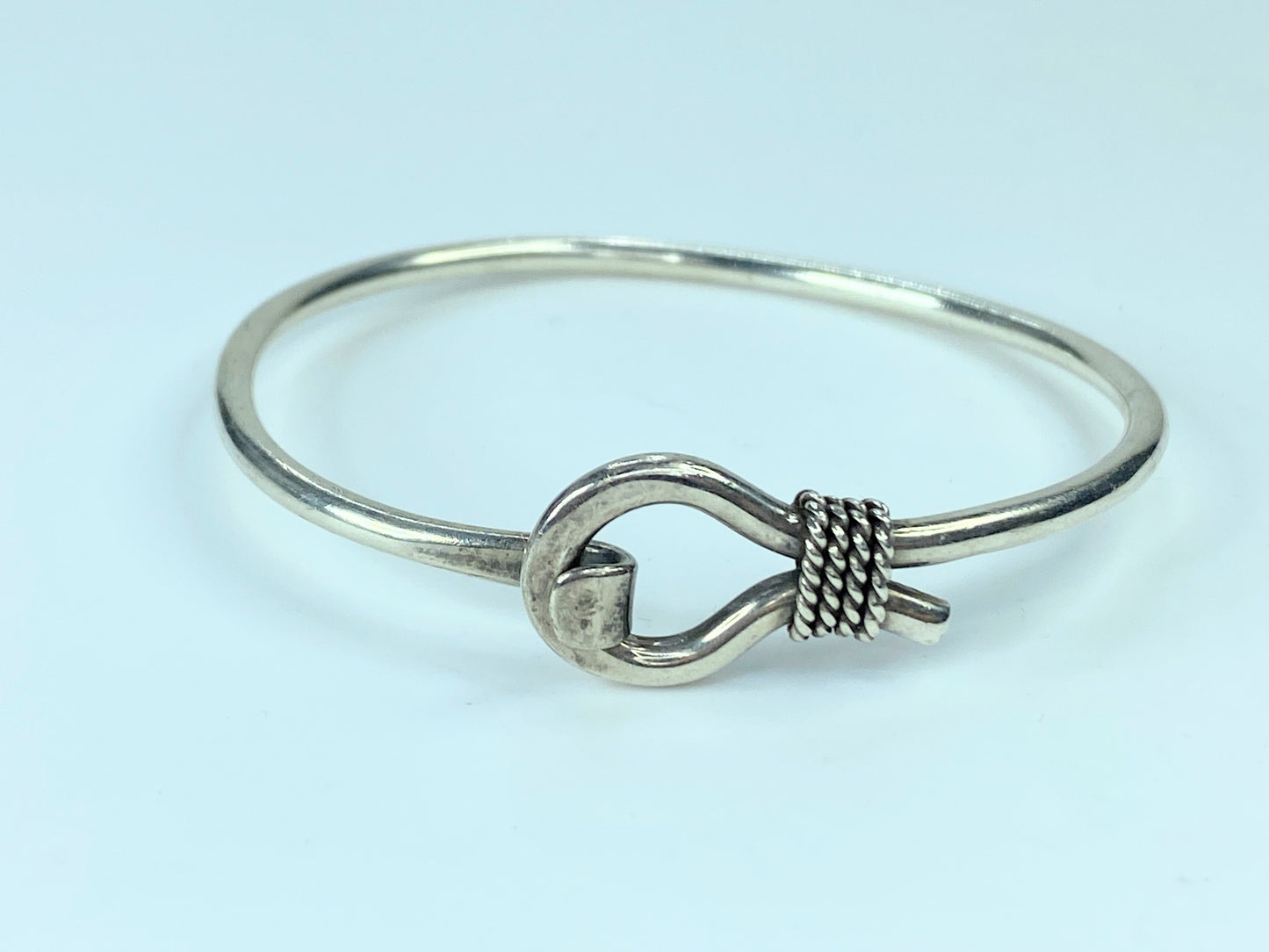 Vintage Sterling Silver 925 Lasso rope loop buckle bangle