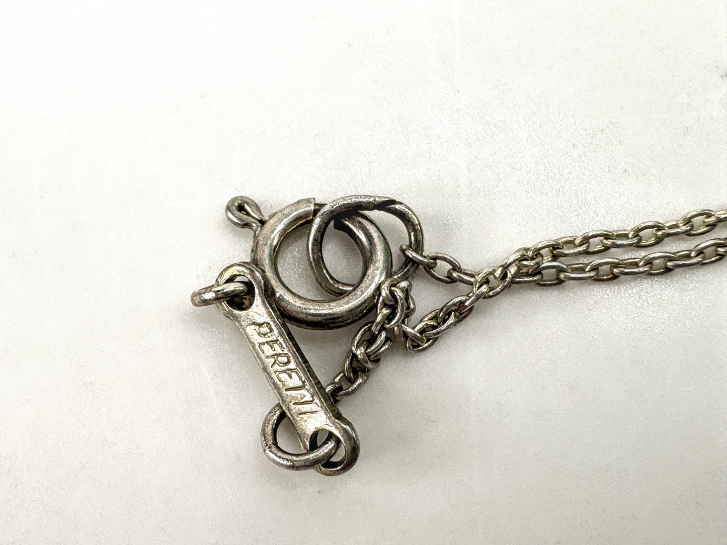 Vintage Tiffany & Co. Elsa Peretti Double Open Heart 925 Silver Necklace JR1886