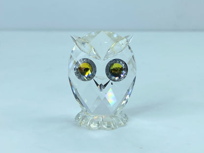 Swarovski Silver Crystal Owl With Green Cetrine Eyes Mint Mirror COA S104