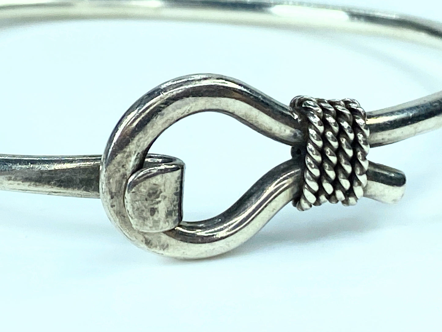 Vintage Sterling Silver 925 Lasso rope loop buckle bangle