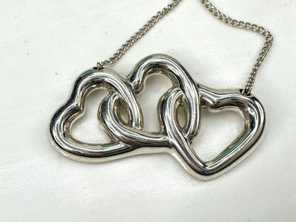 Vintage Tiffany & Co. Elsa Peretti Triple Open Heart Necklace 16.8" JR1887