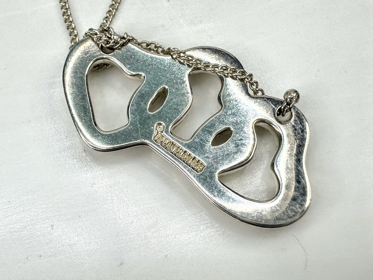 Vintage Tiffany & Co. Elsa Peretti Triple Open Heart Necklace 16.8" JR1887
