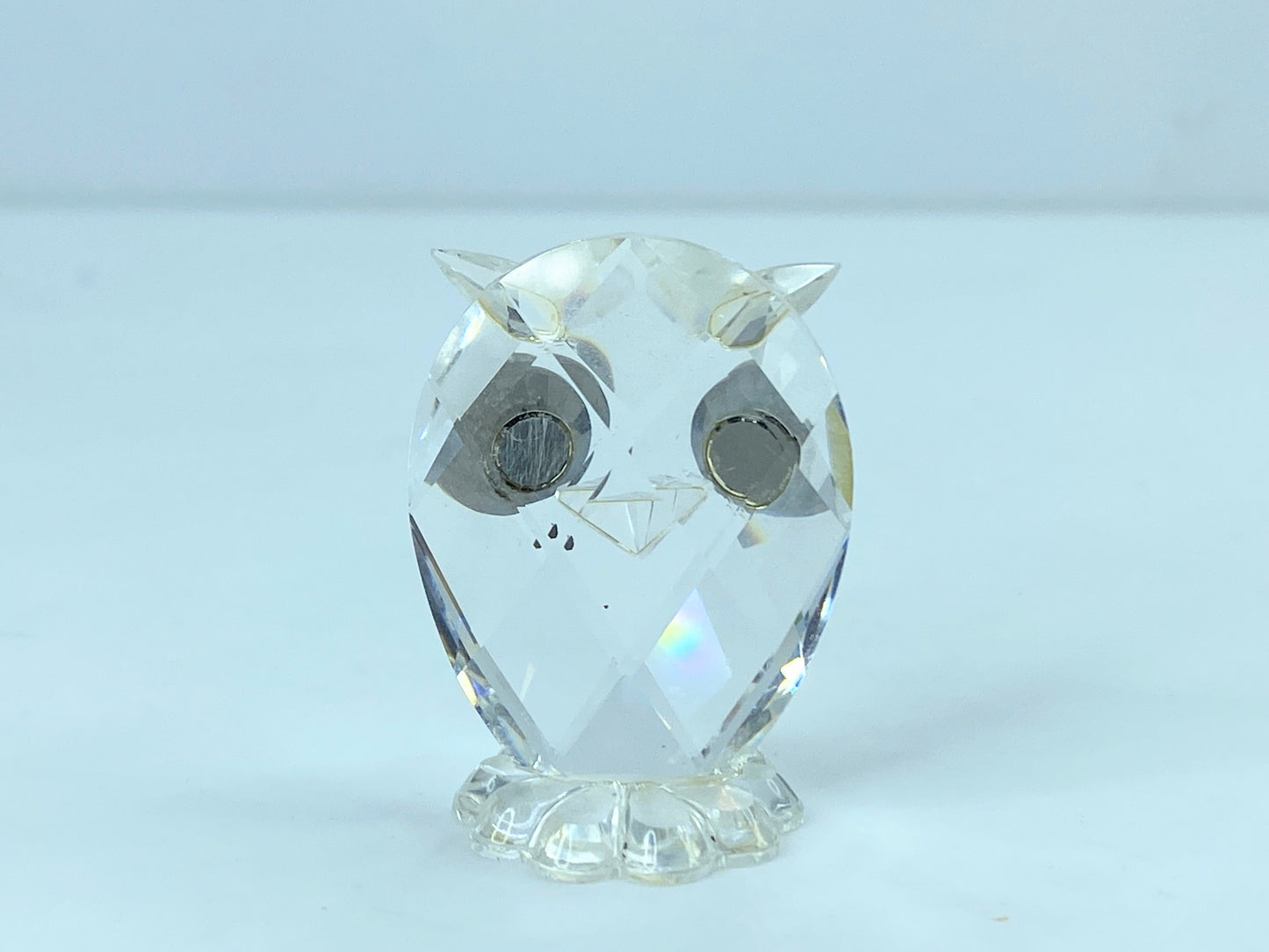 Swarovski Silver Crystal Owl With Green Cetrine Eyes Mint Mirror COA S104