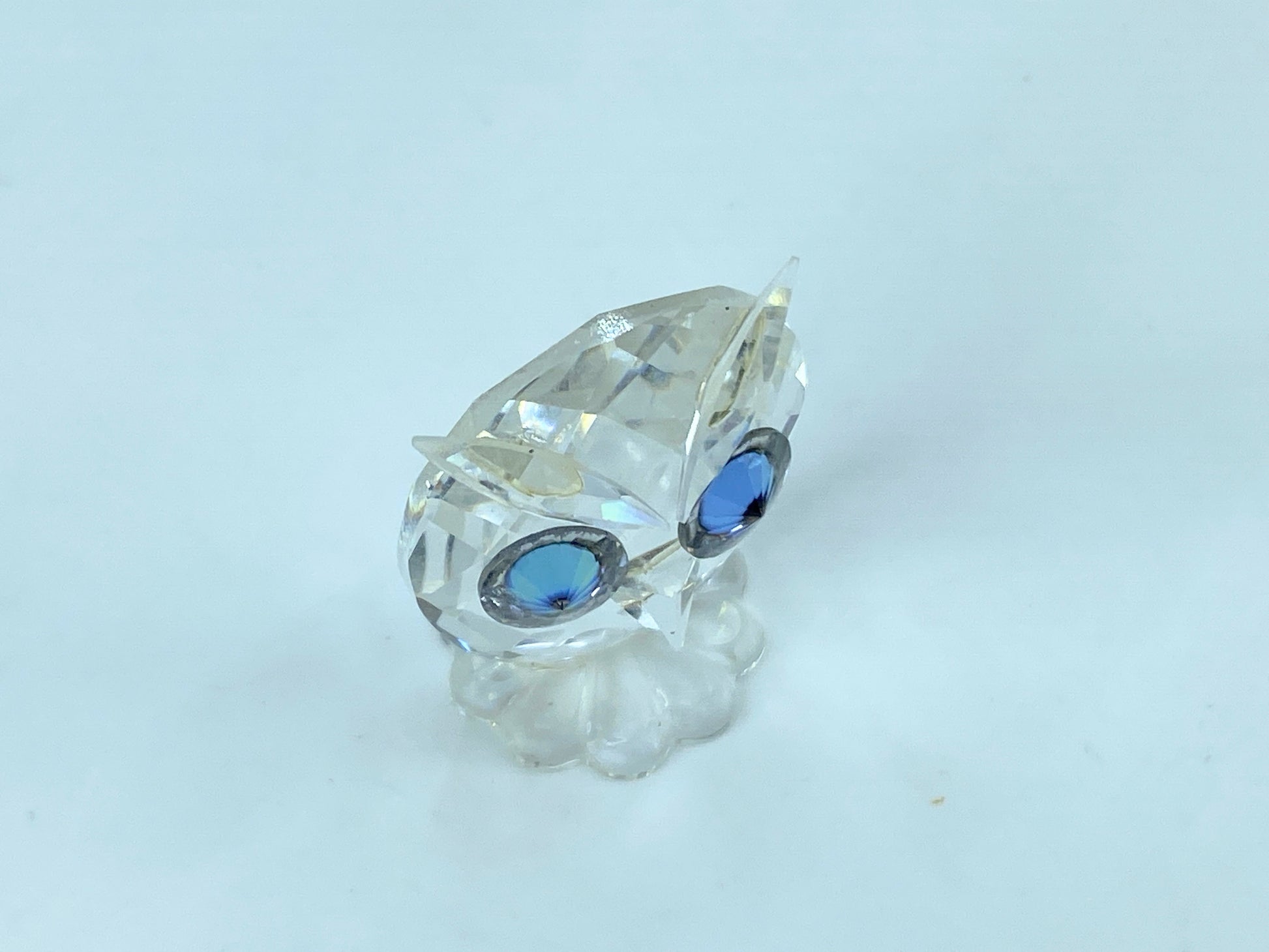 Swarovski Silver Crystal Owl With Green Cetrine Eyes Mint Mirror COA S104