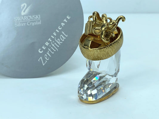 Swarovski Crystal Christmas Memories Christmas Boot Ornament Mirror COA S105