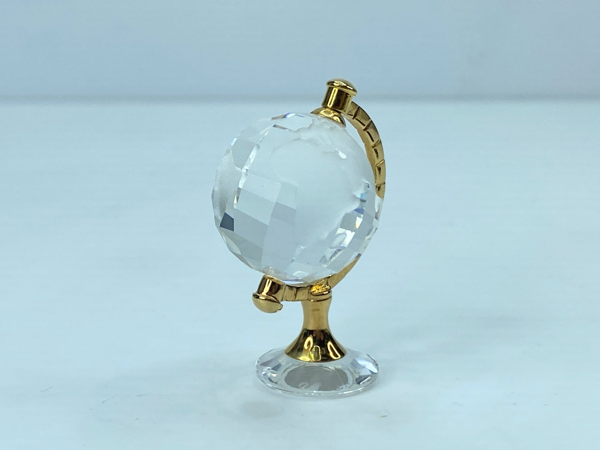 Retired Swarovski Crystal Mini Globe with Etched Continents Mint COA S106