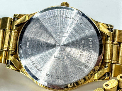Tiffany Co Portfolio Roman Numeral Unisex Wristwatch 32mm Sized 7.5" W-192 SS466