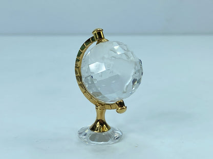 Retired Swarovski Crystal Mini Globe with Etched Continents Mint COA S106