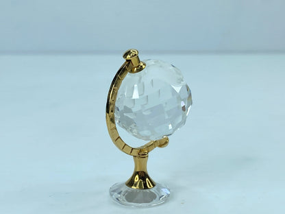 Retired Swarovski Crystal Mini Globe with Etched Continents Mint COA S106