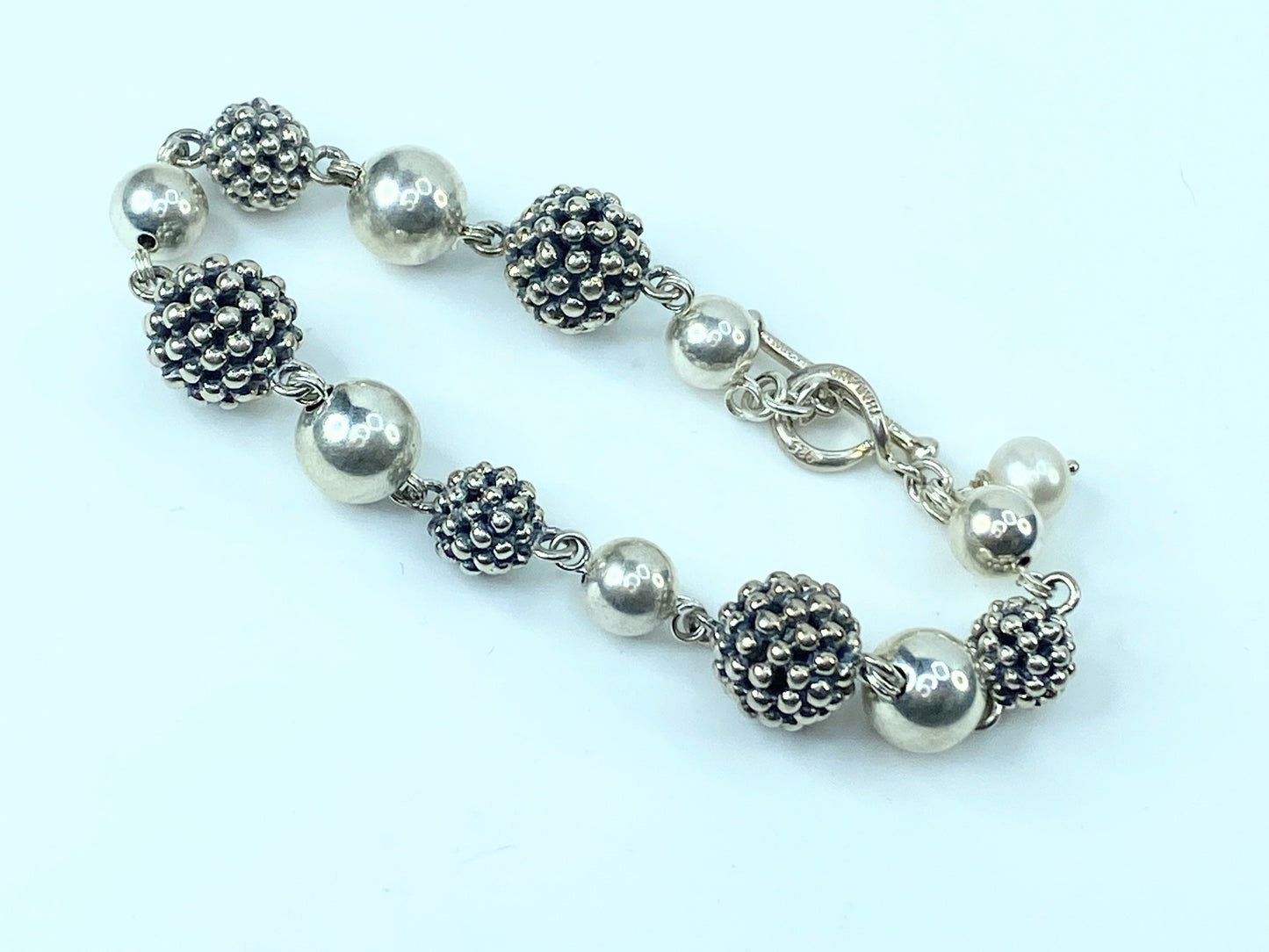 Michael Dawkins Sterling 925 Toggle Bracelet & Hanging Freshwater Pearl JR8787