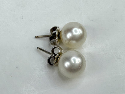 Vintage Tiffany & Co. 8.75mm cultured pearl sterling silver stud earrings JR1889