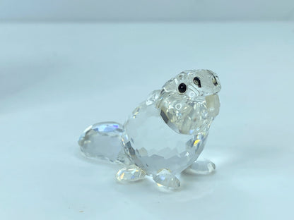Swarovski Crystal Figurine Baby Beaver Sitting # 7616 Mint Mirror COA S110