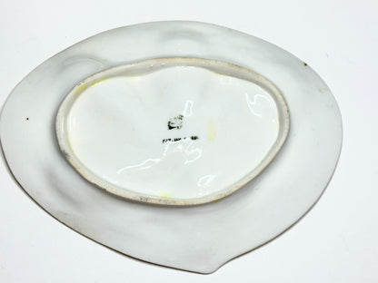 Antique American UPW Porcelain Pink peach Sea Life Oyster Plate Decor A706