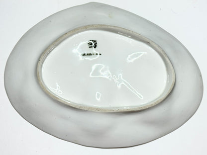 Antique UPW Oyster Plate with Blush Shells, Gold Accents & Sea Motifs mint A710