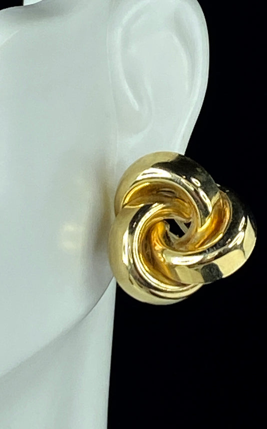 Love Knot Infinity earrings in 14K yellow gold Italy 7.1g