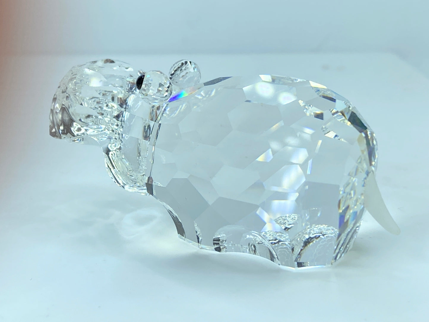 Swarovski Silver Crystal Figurine, Large Hippopotamus Mirror COA S113