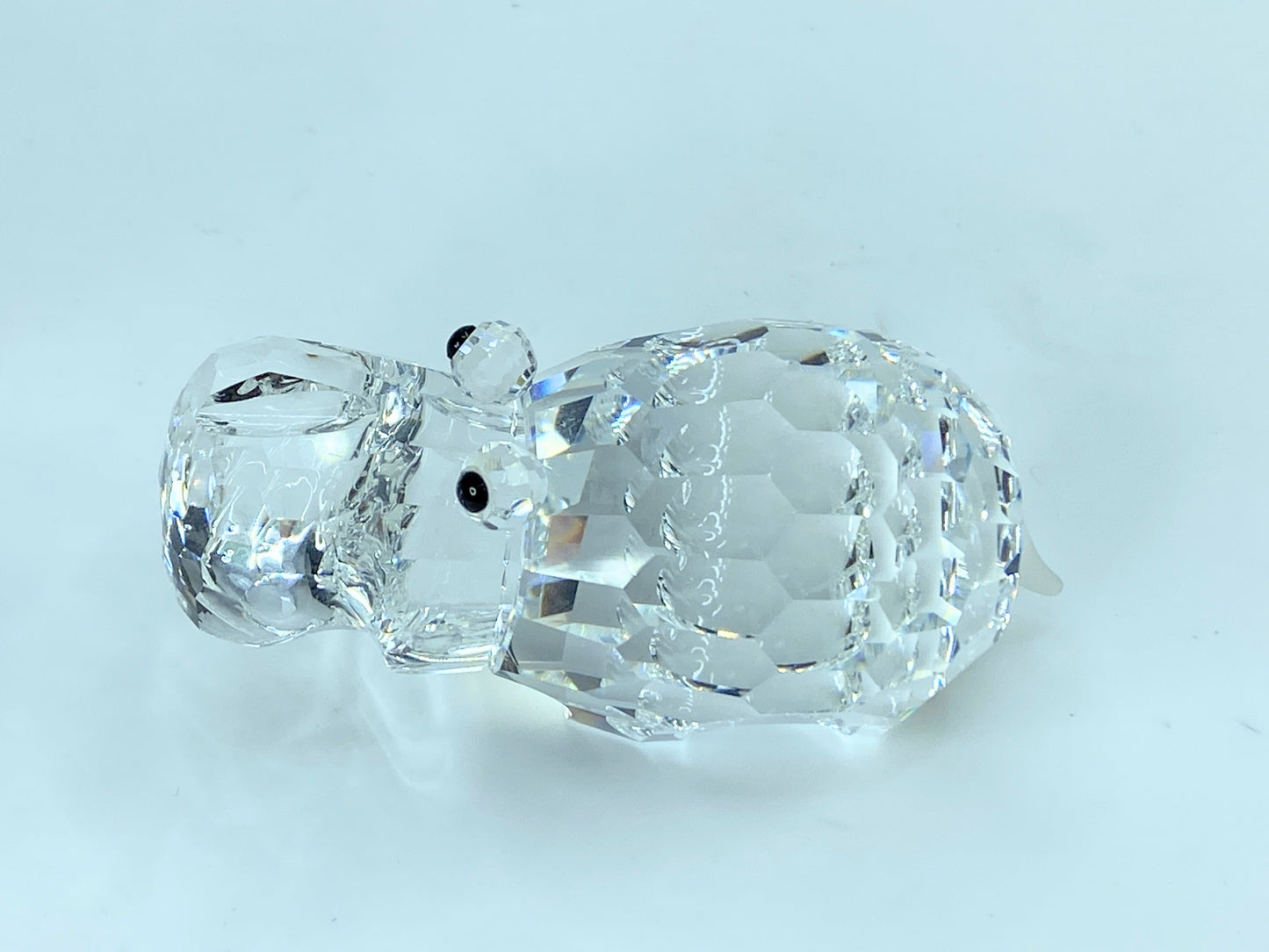 Swarovski Silver Crystal Figurine, Large Hippopotamus Mirror COA S113