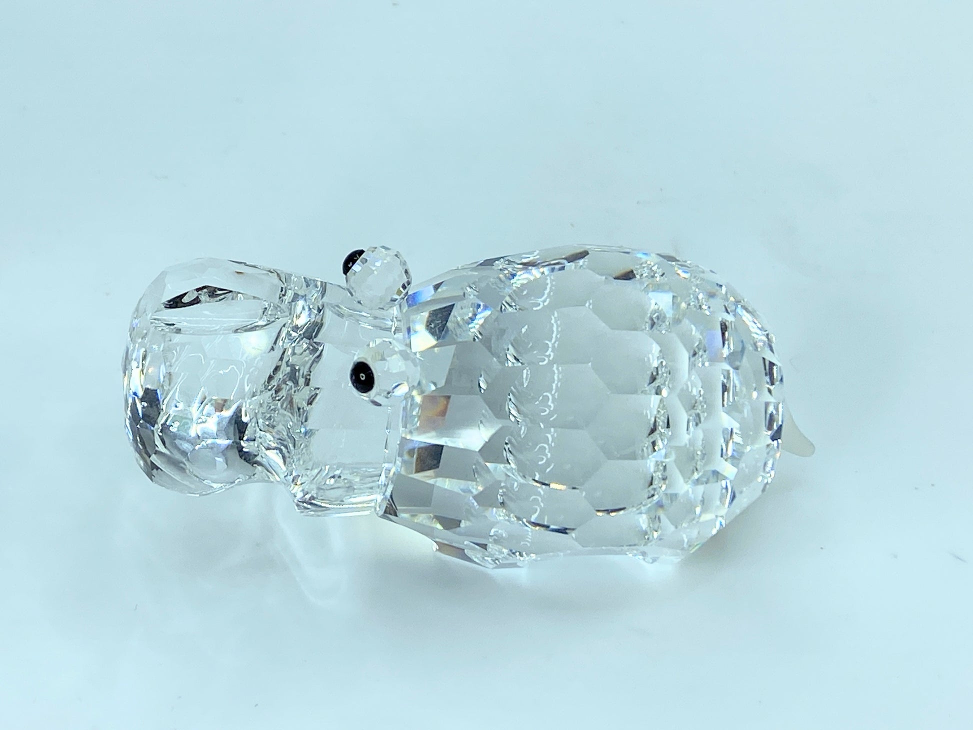 Swarovski Silver Crystal Figurine, Large Hippopotamus Mirror COA S113
