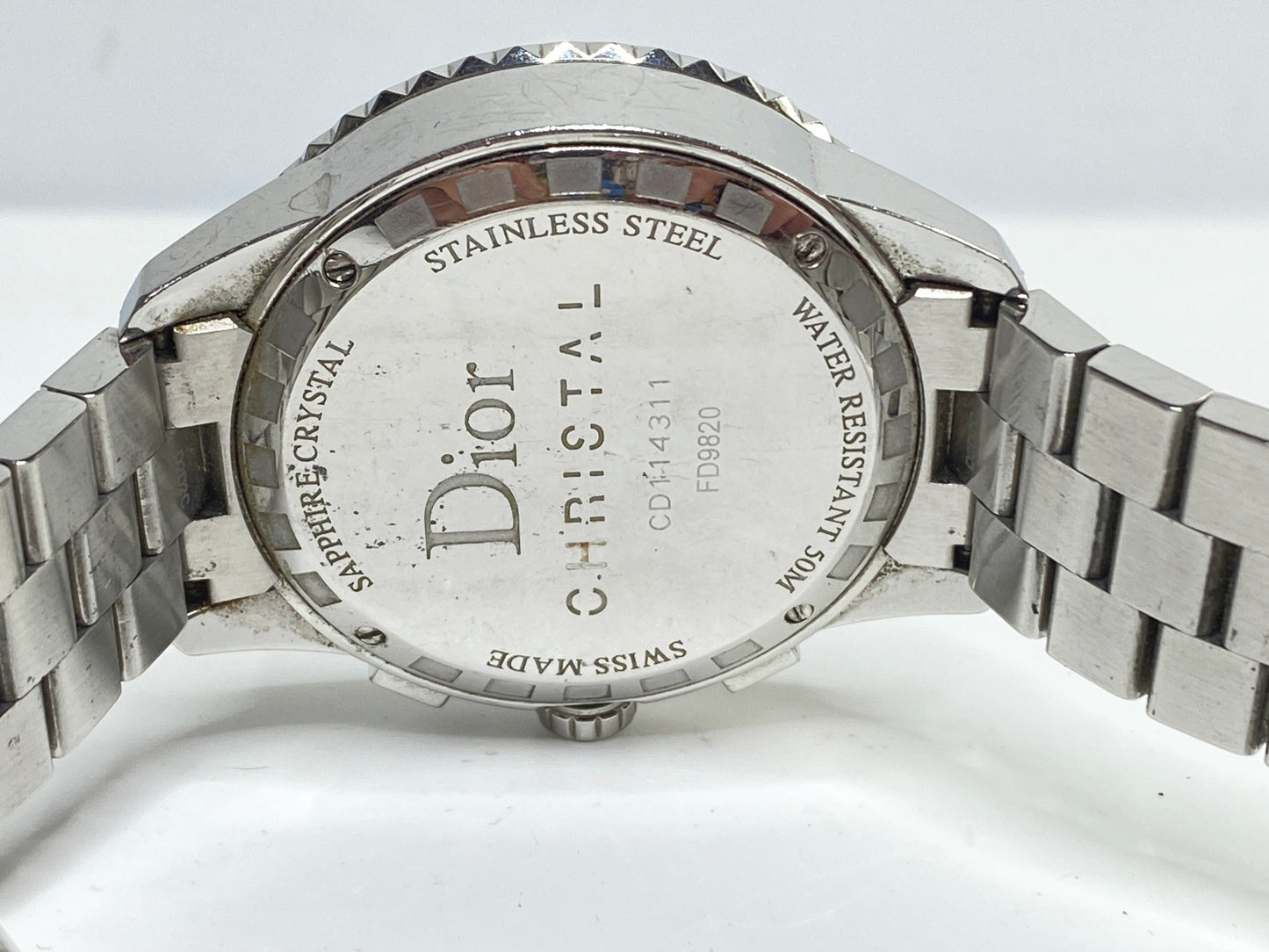 Dior Stainless Steel Chronograph Watch Mother-of-Pearl Dial Bracelet SS163