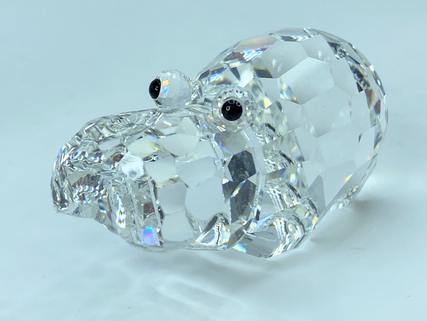 Swarovski Silver Crystal Figurine, Large Hippopotamus Mirror COA S113