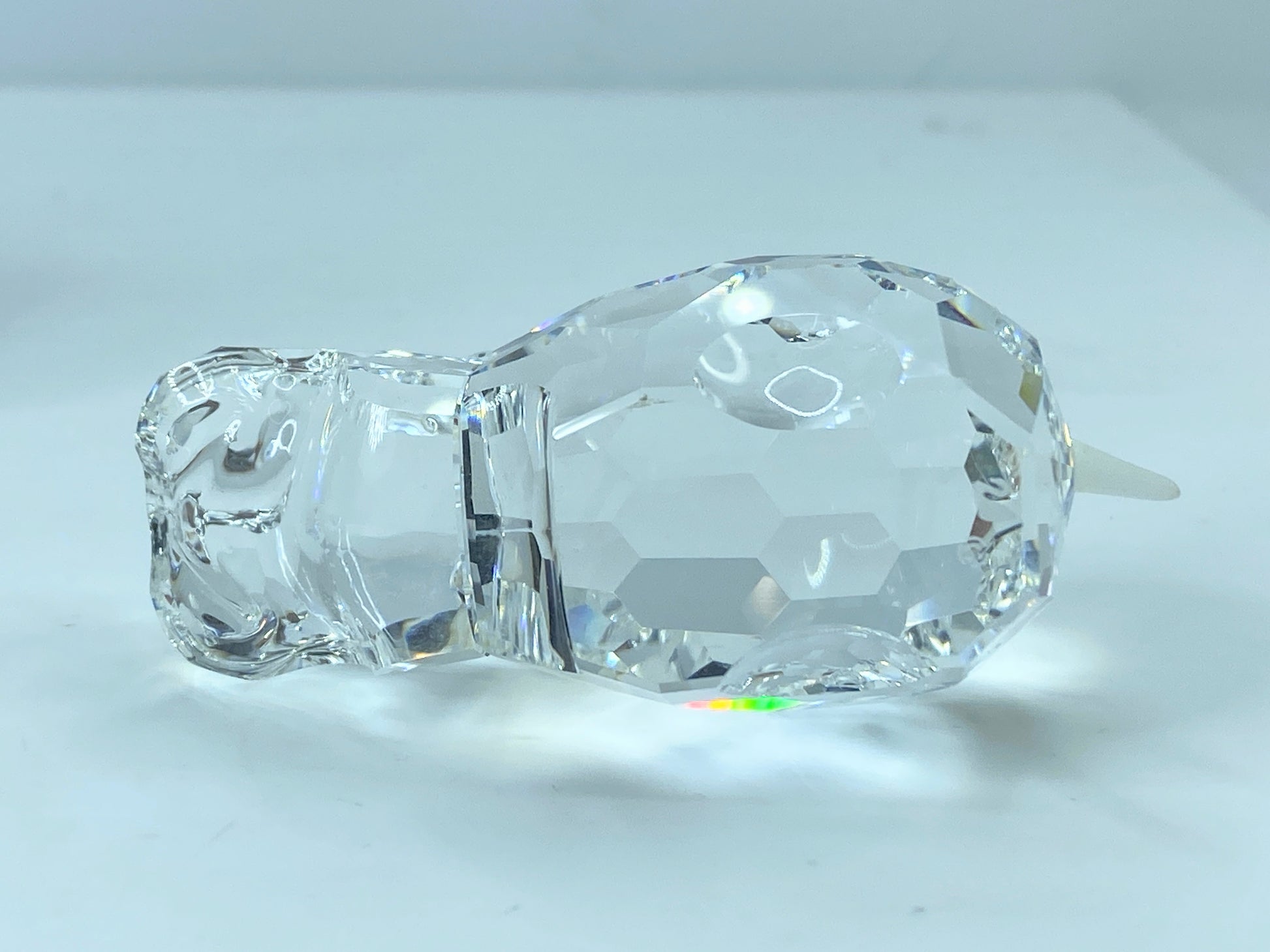 Swarovski Silver Crystal Figurine, Large Hippopotamus Mirror COA S113