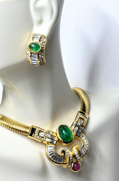 Vintage Christian Dior Necklace and Matching Earrings Set GS839