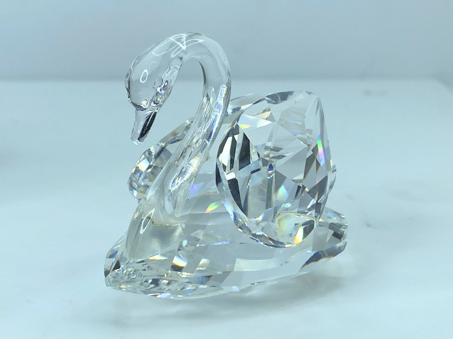 Swarovski Silver Crystal Figurine, Swan Medium COA Mirror S115